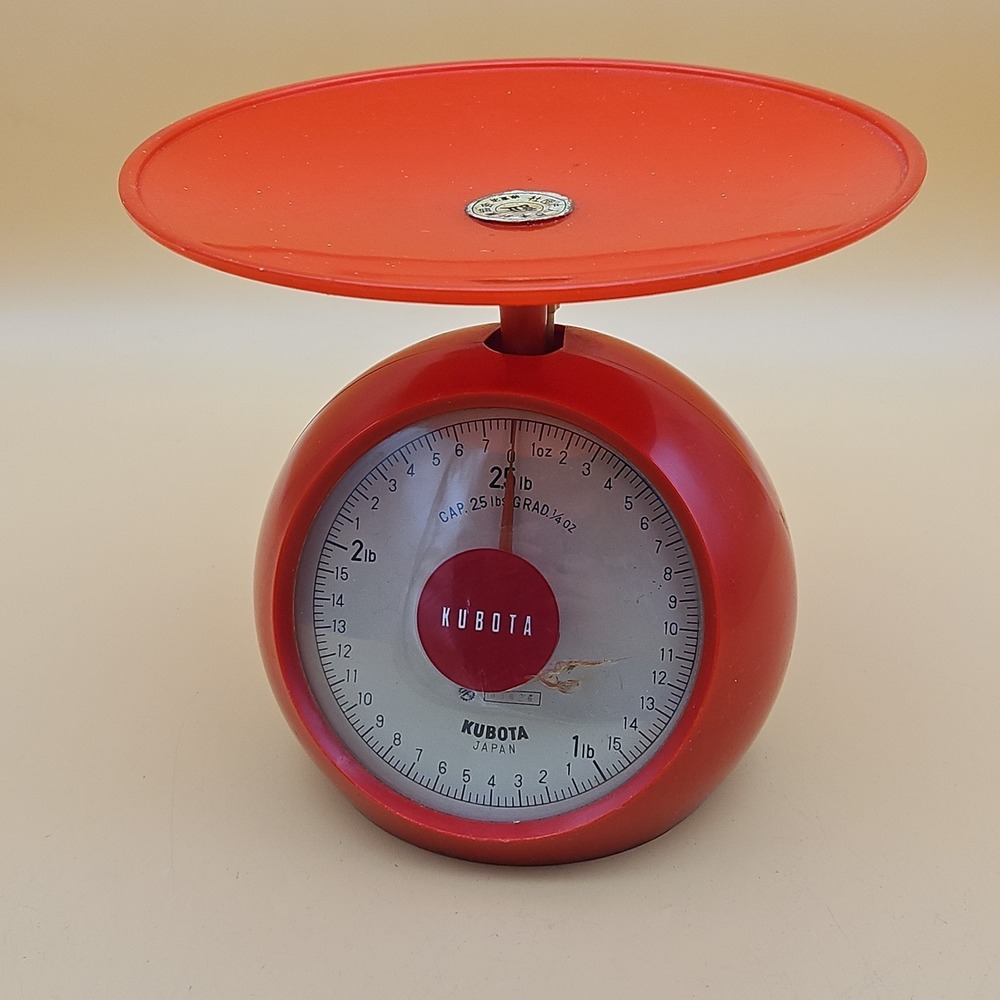 Vintage Kubota Japan Kitchen Scale Red 2.5 LB 1980s